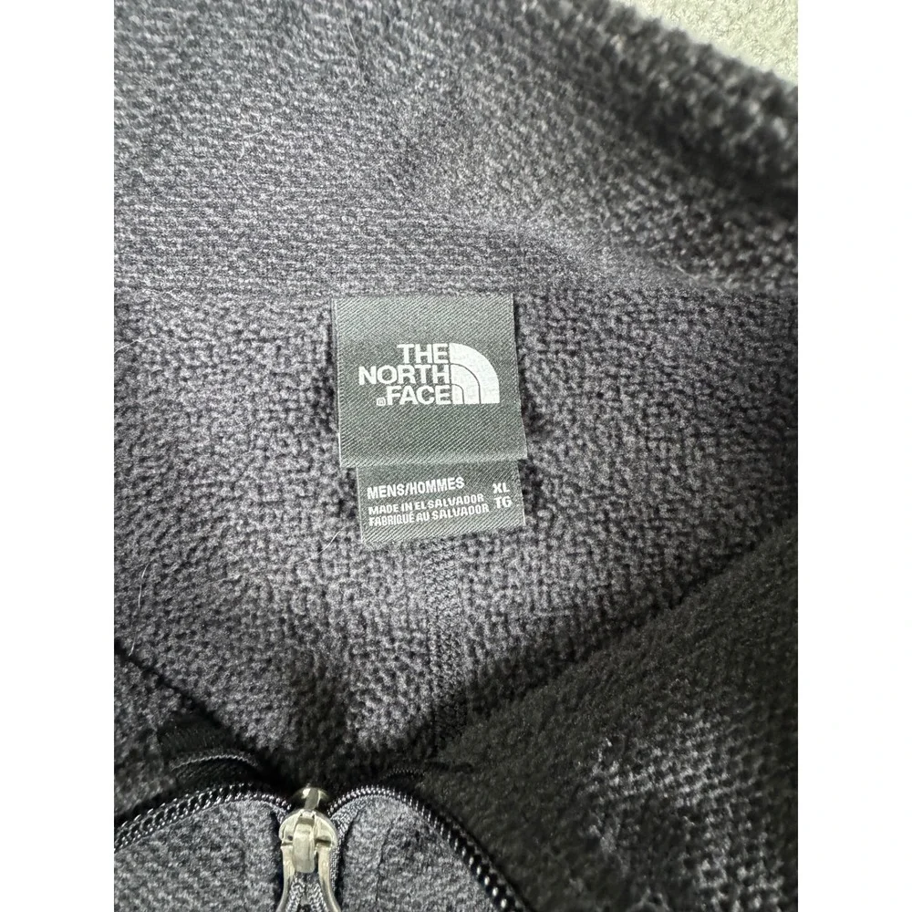 The North Face Mens XL Quarter Zip Fleece Pullover Charcoal Grey Textured Knit